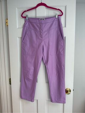Lavender Faux Leather High-Waist Pants